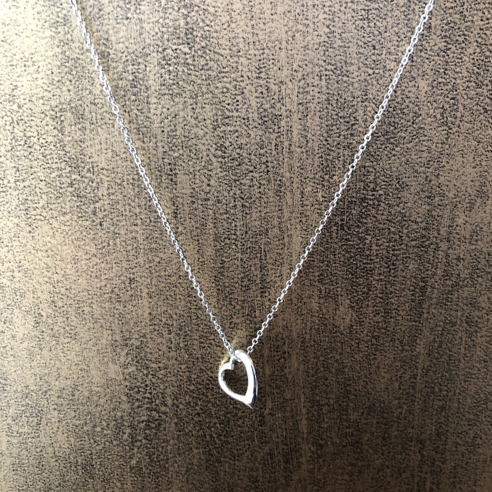 Free with any purchase! Silver plated brass tiny floating heart 18” necklace - Picture 3 of 7
